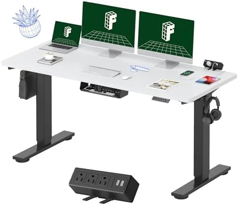 Whole-Piece Standing Desk with Clamp Power Strip, 48x24" — Standing Desk, FLEXISPOT