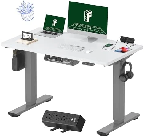 Whole-Piece Standing Desk with Clamp Power Strip, 48x24" — Standing Desk, FLEXISPOT