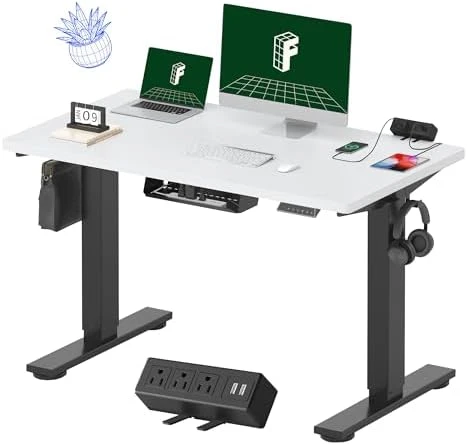 Whole-Piece Standing Desk with Clamp Power Strip, 48x24" — Standing Desk, FLEXISPOT