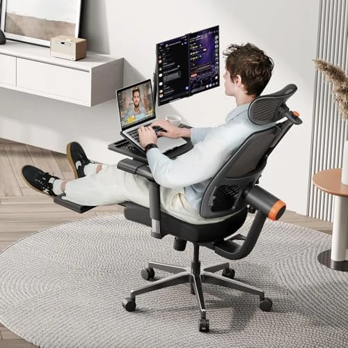 Ergonomic Office Chair with Adaptive Lumbar Support, Footrest, 4D Armrest, Adjustable Seat Depth & Height — Smart Chairs, NEWTRAL