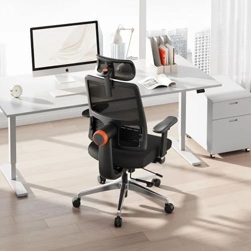 Ergonomic Office Chair with Adaptive Lumbar Support, Footrest, 4D Armrest, Adjustable Seat Depth & Height — Smart Chairs, NEWTRAL