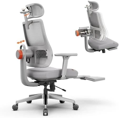 Ergonomic Office Chair with Adaptive Lumbar Support, Footrest, 4D Armrest, Adjustable Seat Depth & Height — Smart Chairs, NEWTRAL