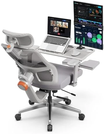 Ergonomic Office Chair with Adaptive Lumbar Support, Footrest, 4D Armrest, Adjustable Seat Depth & Height — Smart Chairs, NEWTRAL