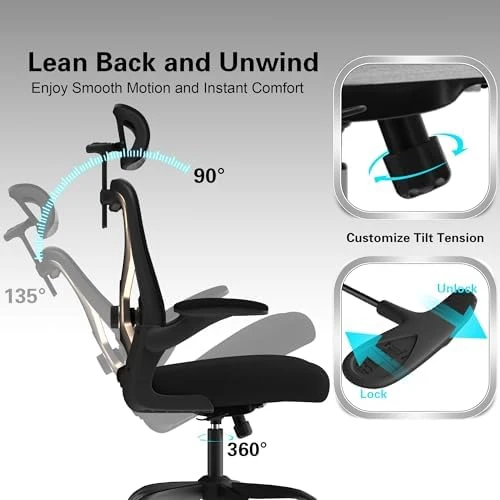 Ergonomic Office Chair with Mesh and Gold Accents — Smart Chairs, CASASIO