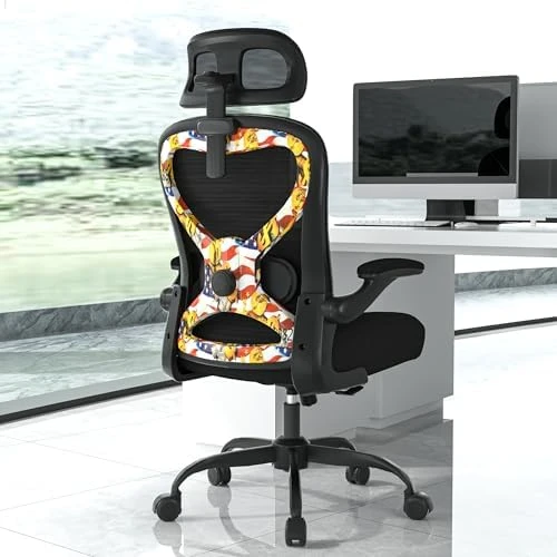 Ergonomic Office Chair with Mesh and Gold Accents — Smart Chairs, CASASIO