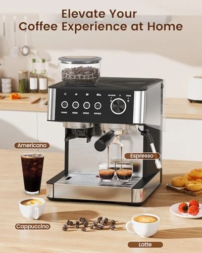 Espresso Machine with Grinder — Coffee Maker, Electactic