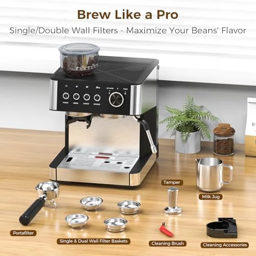 Espresso Machine with Grinder — Coffee Maker, Electactic