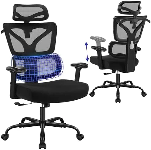 High Back Mesh Office Chair with Lumbar Support — Smart Chairs, Hayelf