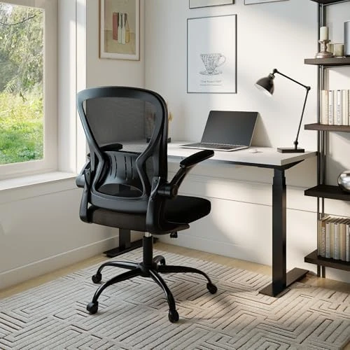 Mesh Office Chair with Flip-up Arms and Lumbar Support — Smart Chairs, Youhauchair