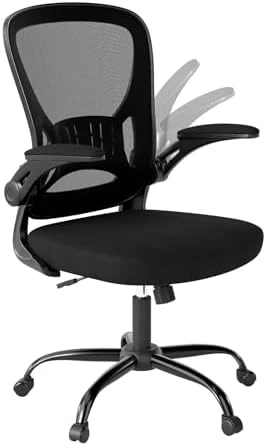 Mesh Office Chair with Flip-up Arms and Lumbar Support — Smart Chairs, Youhauchair
