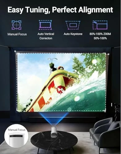 Mini Projector with WiFi 6 and Bluetooth 5.2 — Smart Projector, Truzcn