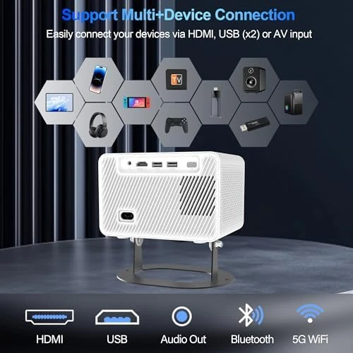 Mini Projector with WiFi and Bluetooth — Smart Projector, JIUMAO-M98
