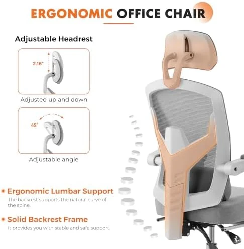 Office Computer Desk Chair with Footrest — Smart Chairs, Sweetcrispy