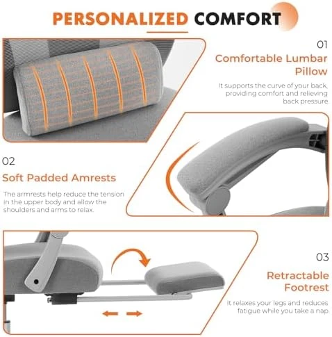 Office Computer Desk Chair with Footrest — Smart Chairs, Sweetcrispy