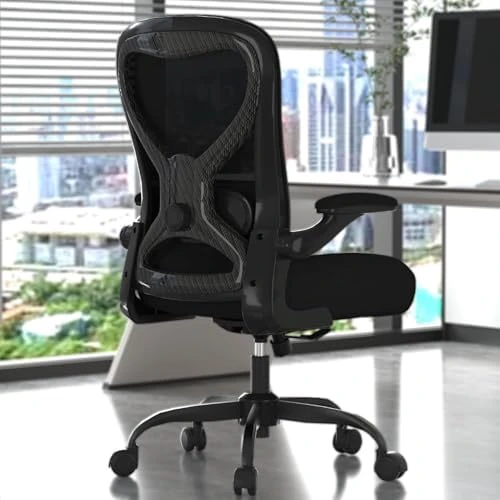 Office Desk Chair with Ergonomic Lumbar Support, Extra-Thick Seat Cushion, Flip-up Arms, Breathable Mesh Back — Smart Chairs, CASASIO