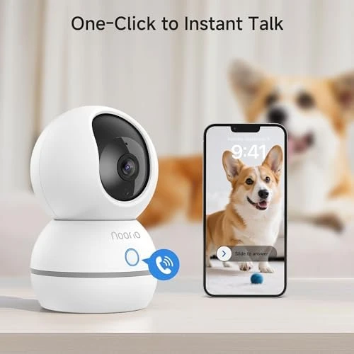 Security Camera 2K, Baby Monitor Dog Camera 360-degree — Security Camera, Noorio