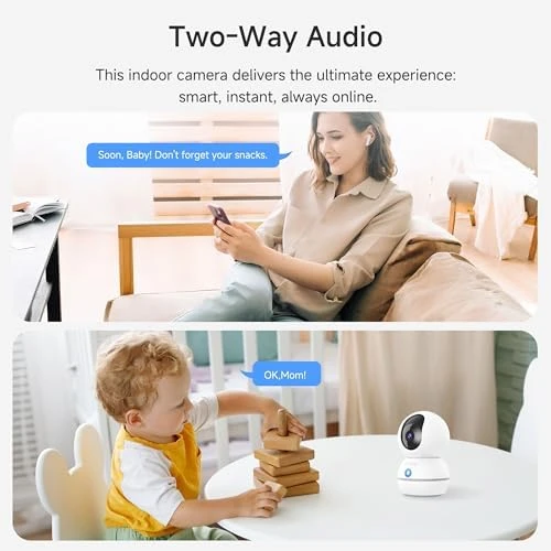 Security Camera 2K, Baby Monitor Dog Camera 360-degree — Security Camera, Noorio