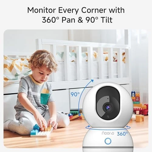 Security Camera 2K, Baby Monitor Dog Camera 360-degree — Security Camera, Noorio