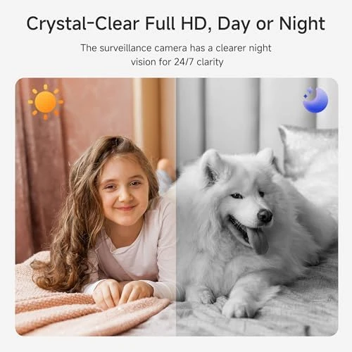 Security Camera 2K, Baby Monitor Dog Camera 360-degree — Security Camera, Noorio