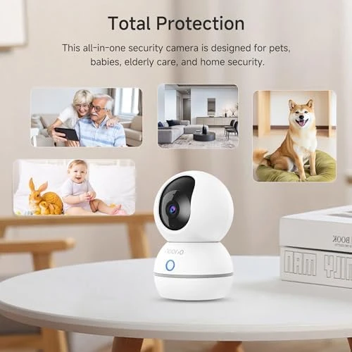 Security Camera 2K, Baby Monitor Dog Camera 360-degree — Security Camera, Noorio