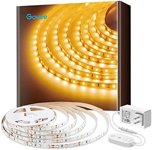 Warm White LED Strip Lights, Bright 300 LEDs, 3000K Dimmable Light Strip 16.4ft with Control Box — LED Strip Lights, Govee