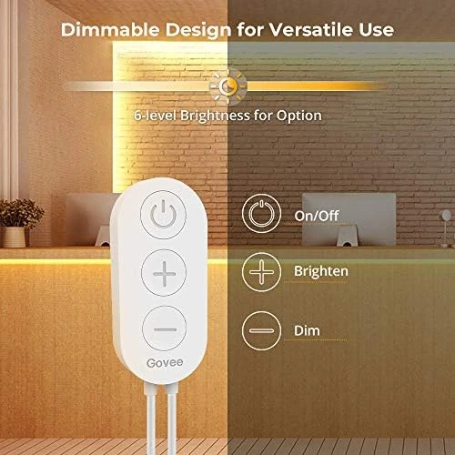 Warm White LED Strip Lights, Bright 300 LEDs, 3000K Dimmable Light Strip 16.4ft with Control Box — LED Strip Lights, Govee