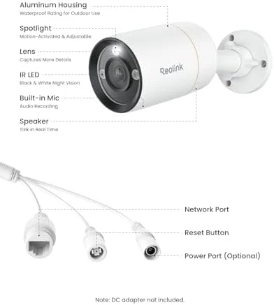 12MP PoE IP Camera Outdoor, Bullet Surveillance Camera — Security Camera, Reolink