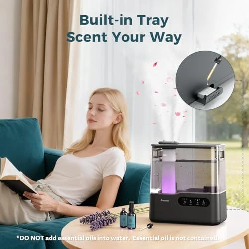 5L Large Room Humidifier with Essential Oil Tray and Mood Light — Humidifier, BREEZOME