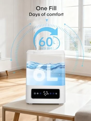 6L Humidifier for Bedroom, Cool Mist, Smart Sensor — Humidifier, FOHERE