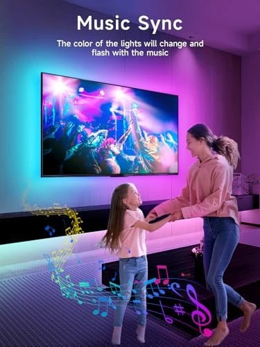 LED Lights for TV, 16.4ft with Music Sync & App Control — LED Strip Lights, KANTUTOE