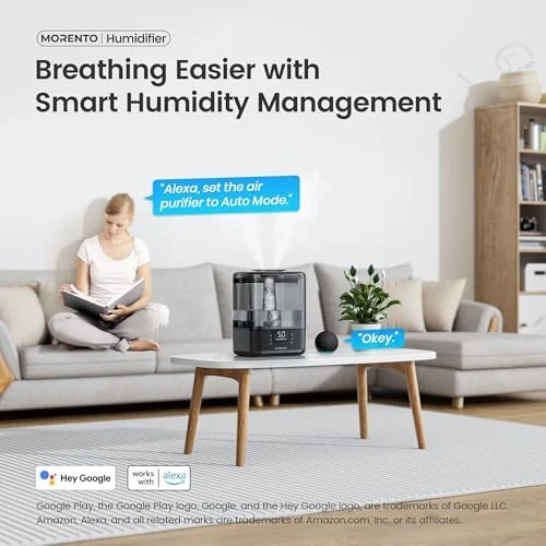 Smart Humidifier with 6L Capacity & Essential Oil Diffuser — Humidifier, MERONTE