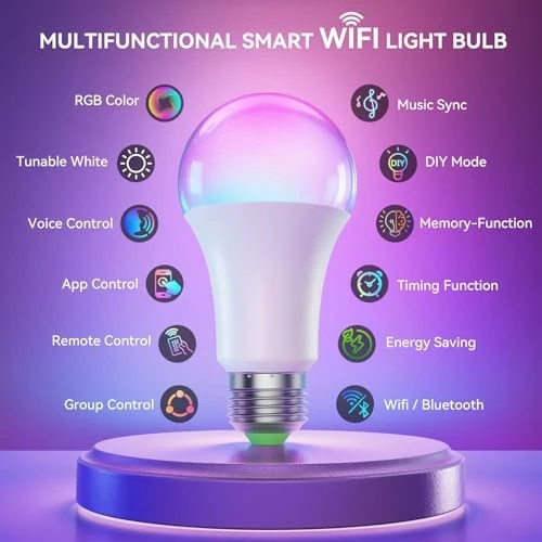 Smart Light Bulbs with Remote — Smart Light Bulb, Auxmir