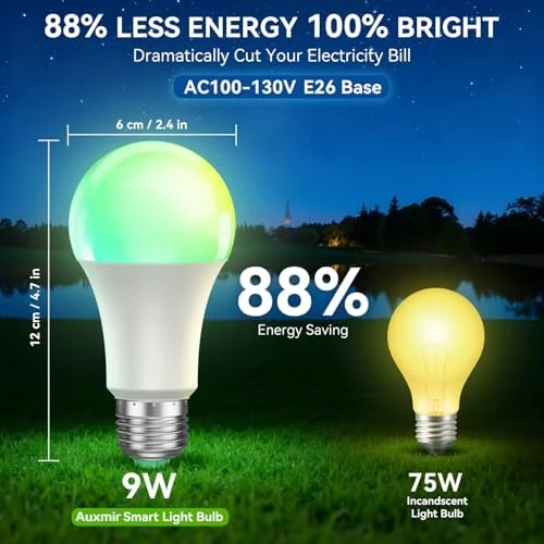 Smart Light Bulbs with Remote — Smart Light Bulb, Auxmir
