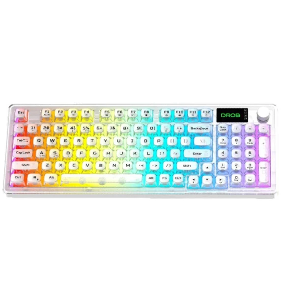 Tri-Mode Wireless AI Keyboard with Multifunctional Knob RGB Backlit — Bluetooth Keyboard