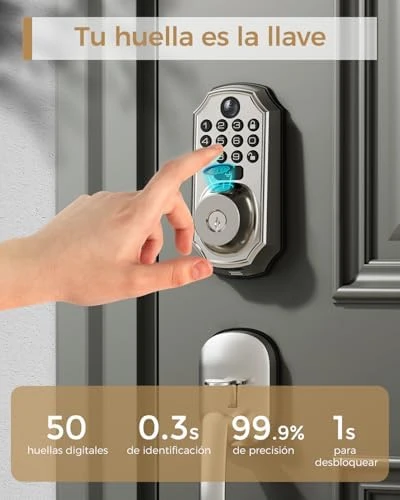 WiFi Smart Lock with Camera - Keyless Entry Deadbolt with Handle Set, 5-in-1 Camera+Doorbell+Fingerprint+Keypad, App... — Smart Lock, Arpha