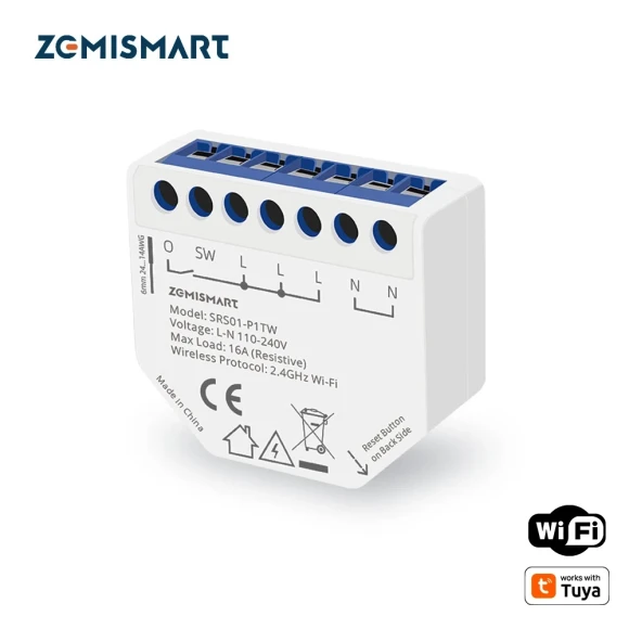 WiFi Smart Relay Switch 1 Gang with Power Monitor — Smart Switch, Zemismart