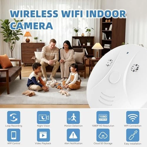 Wireless Camera Smoke Detector — Security Camera, ASWNS