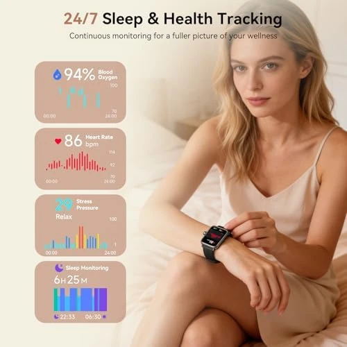 1.85" HD Touch Screen Fitness Tracker with Bluetooth Calling & Alexa — Smart Watch, iBesi