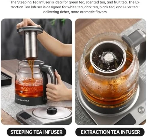120V Titanium & Glass Electric Tea Kettle — Electric Kettle, Lunowa Haus