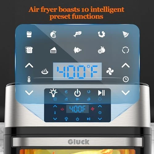 Air Fryer Oven Large 20 QT, 10-in-1 Toaster Oven Air Fryer Combo with Window for Family — Air Fryer, Gluck