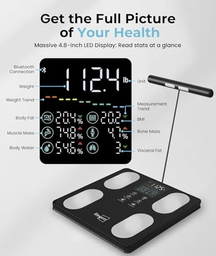 Body Pod Scale with BMI, Body Fat & Muscle Mass — Smart Scale, RINGCO