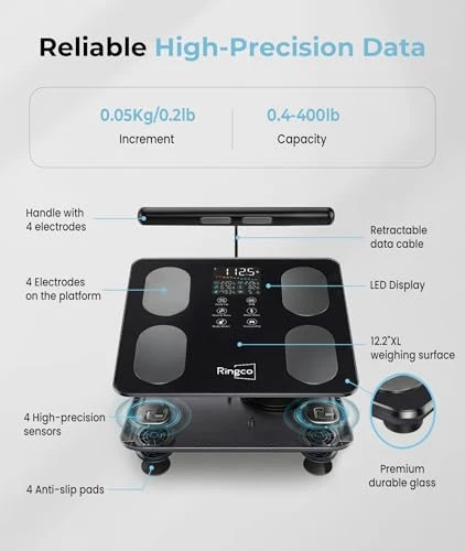 Body Pod Scale with BMI, Body Fat & Muscle Mass — Smart Scale, RINGCO
