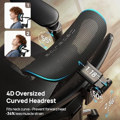 Ergonomic Office Chair with Adaptive Dual-Wing Lumbar Support — Smart Chairs, CabeVibe