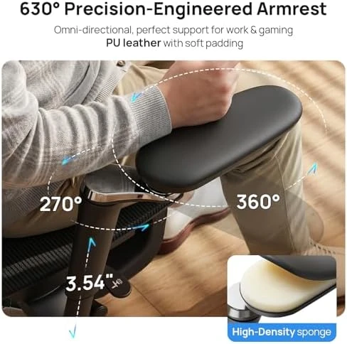 Ergonomic Office Chair with Adaptive Dual-Wing Lumbar Support — Smart Chairs, CabeVibe