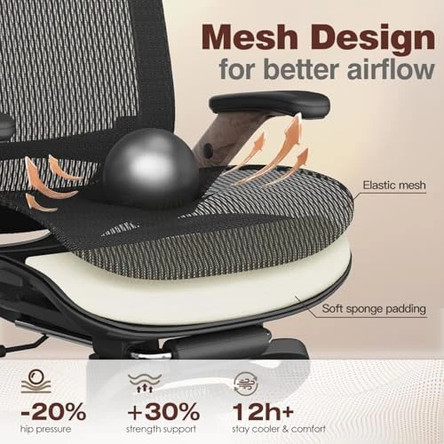 Ergonomic Office Chair with Footrest — Smart Chairs, GABRYLLY