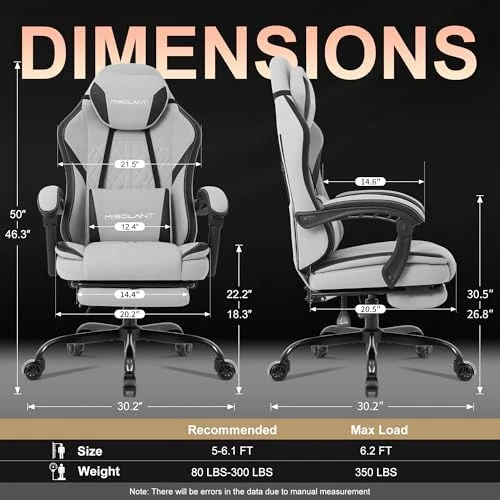 Fabric Gaming Chair with Footrest — Smart Chairs, Misolant