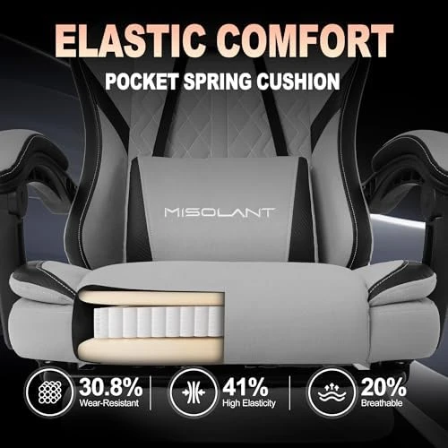 Fabric Gaming Chair with Footrest — Smart Chairs, Misolant