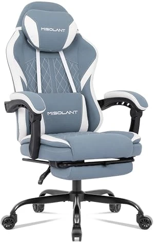 Fabric Gaming Chair with Footrest — Smart Chairs, Misolant