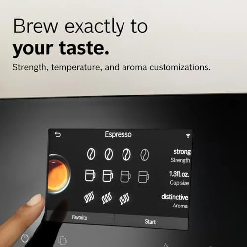 Fully Automatic Coffee and Espresso Machine - 35 Drinks, Double Cup Barista Style Super Coffee Maker - Touchscreen,... — Coffee Maker, BOSCH