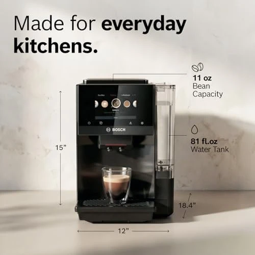 Fully Automatic Coffee and Espresso Machine - 35 Drinks, Double Cup Barista Style Super Coffee Maker - Touchscreen,... — Coffee Maker, BOSCH